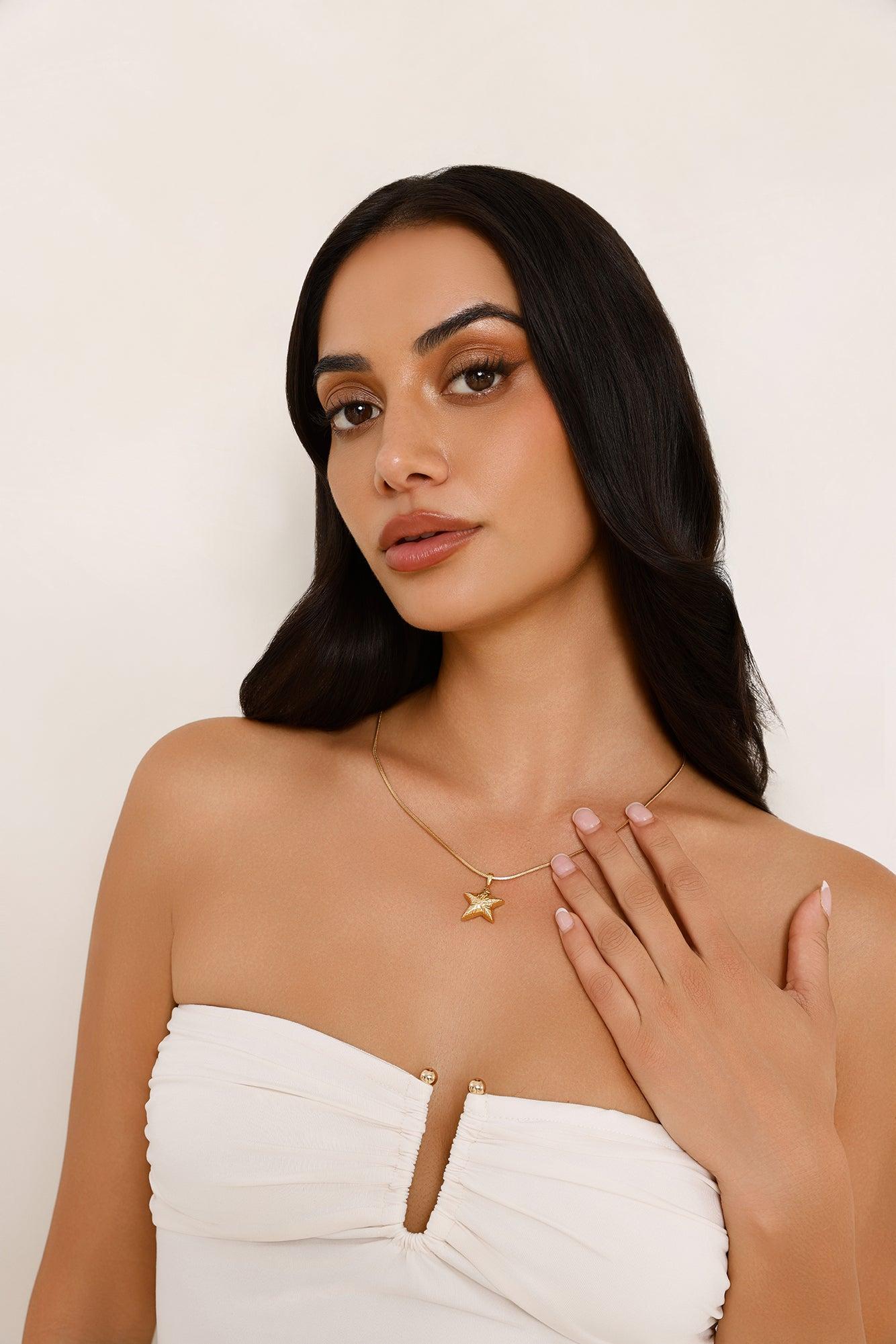 18k Gold Plated Showgirl Necklace Gold Product Image