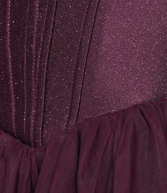 Honey and Rosie Round Neck Corset Inspired Lace Up Back Tulle Skirted Ballerina Dress Product Image