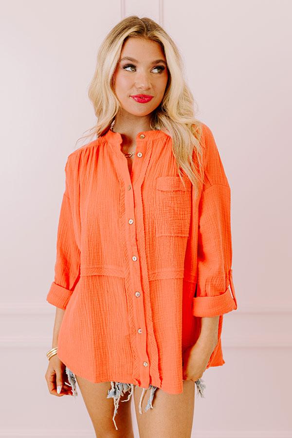 Sunny Forecast Tunic In Bright Coral Product Image