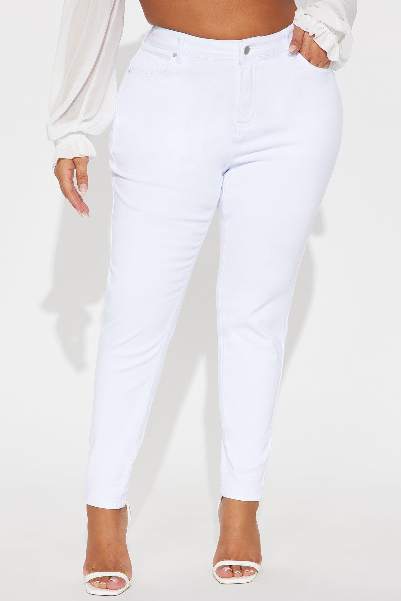 Vibe Check Curvy Stretch Skinny Jeans - White Female Product Image