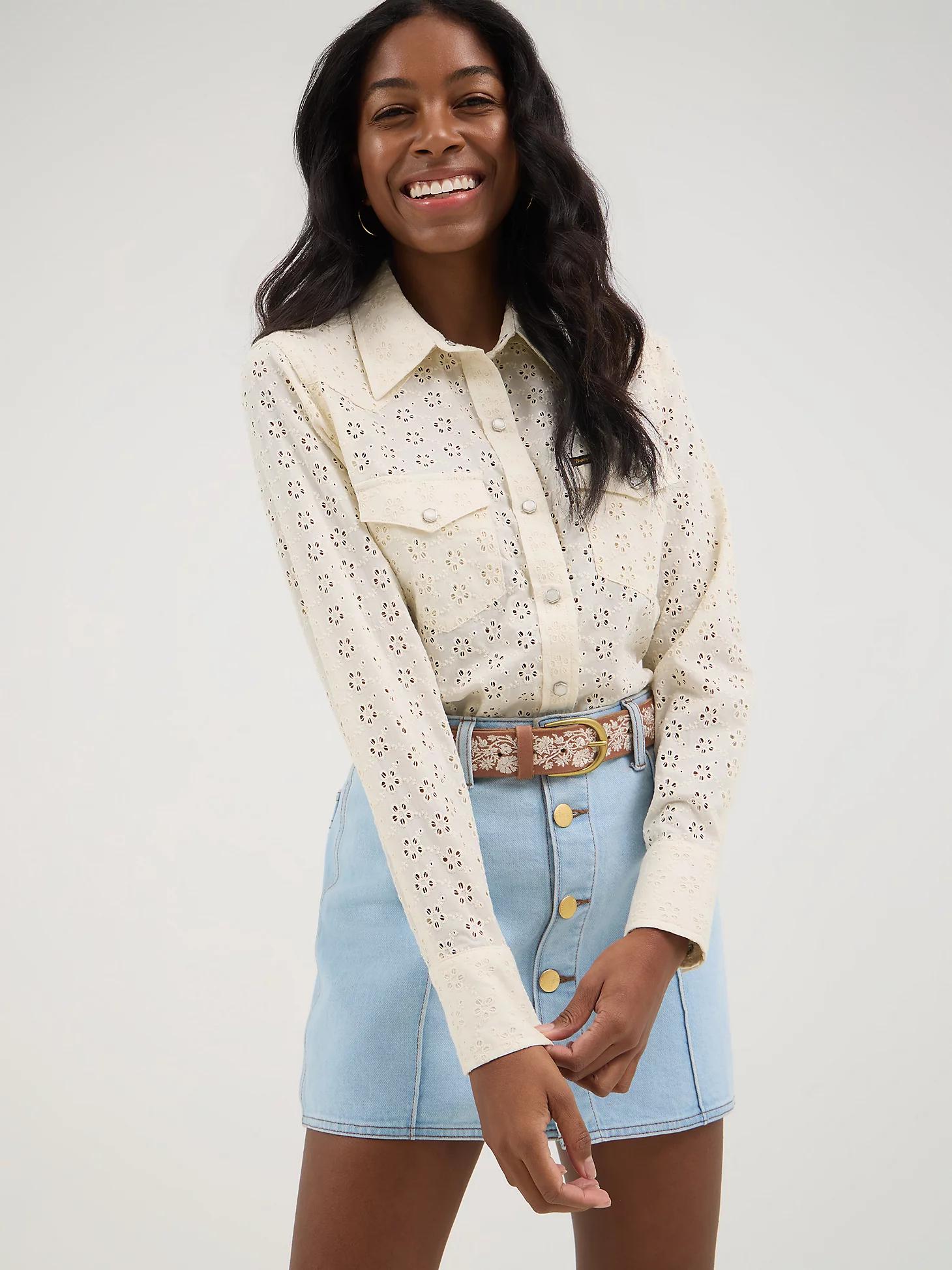 Wrangler® x Yellow Rose by Kendra Scott Pearl Snap Shirt | Women's TOPS | Wrangler® Product Image