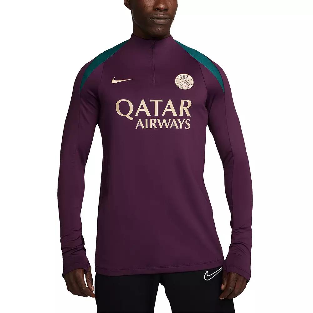 Men's Nike Burgundy Paris Saint-Germain 2024/25 Strike Drill Performance Quarter-Zip Long Sleeve Top,  Product Image