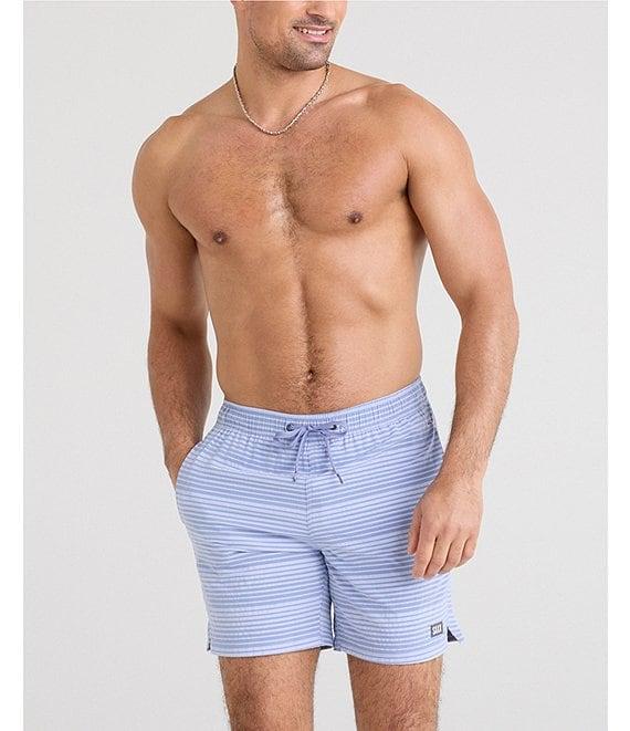 SAXX Oh Bou 2N1 7#double; Striped Volley Swim Shorts Product Image