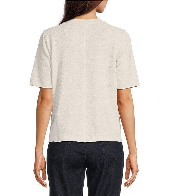 Eileen Fisher Organic Cotton Knit Crew Neck Short Sleeve Tee Product Image