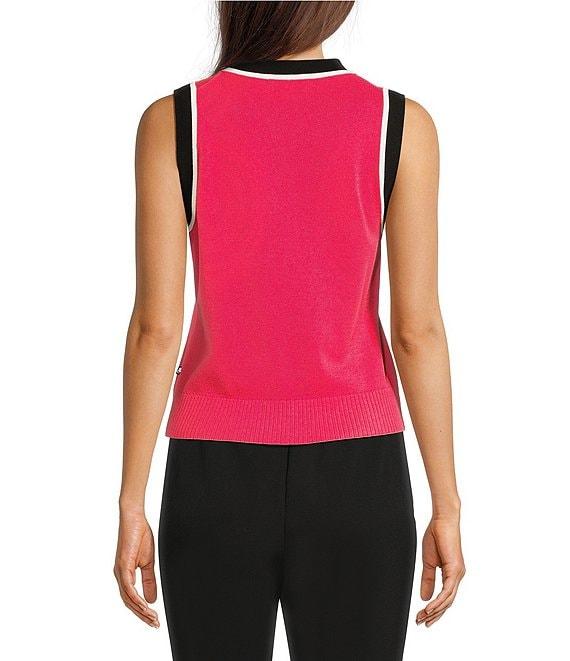 KARL LAGERFELD PARIS Crew Neck Sleeveless Sweater Tank Product Image