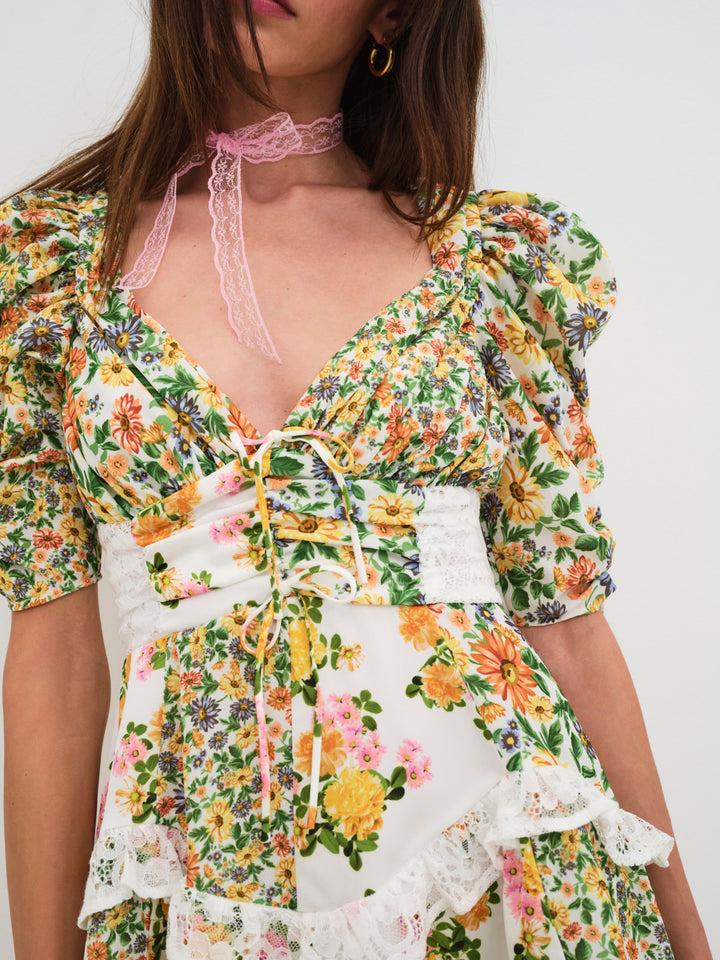 Rosalyn Mini Dress — Green — Marigold Product Image