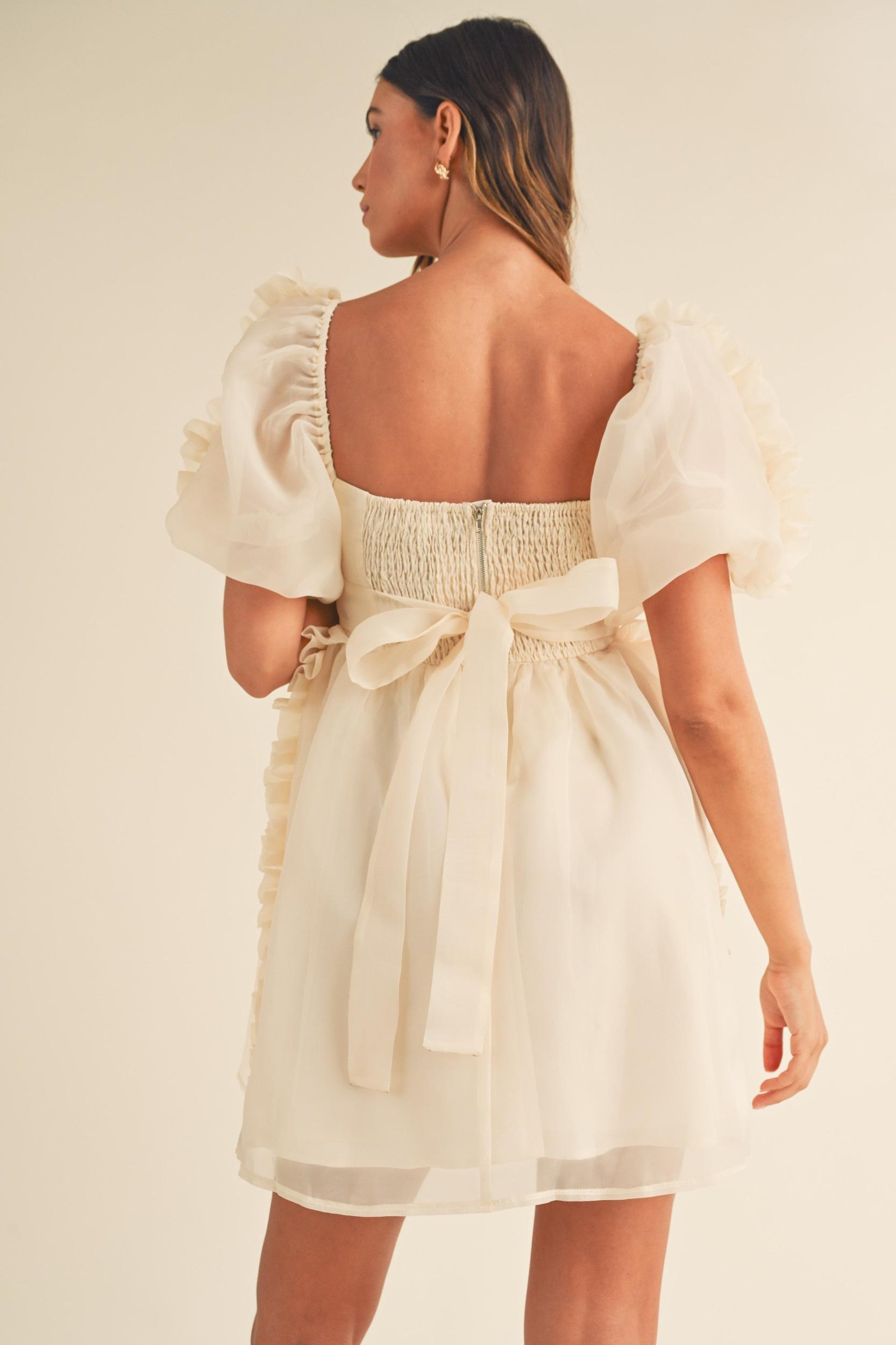 Organza Ruffle Mini Babydoll Dress Product Image