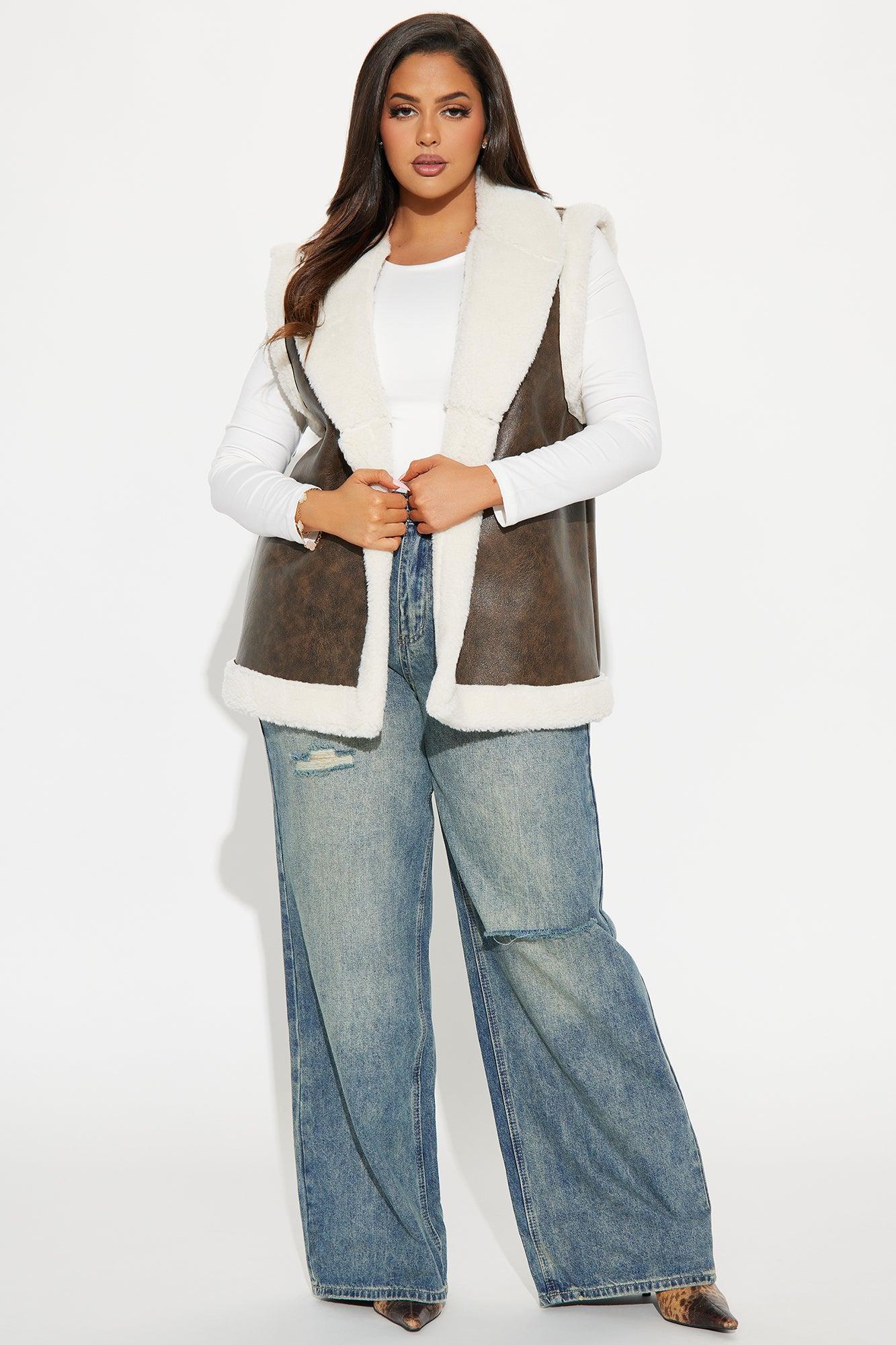 Ericka Shearling Vest - Brown Female Product Image