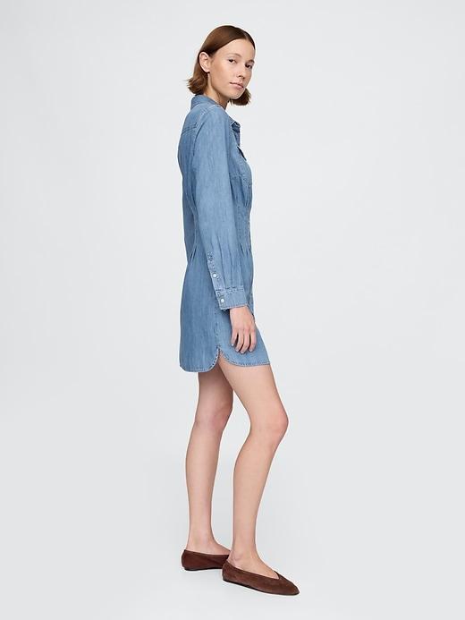 Western Denim Mini Shirtdress Product Image