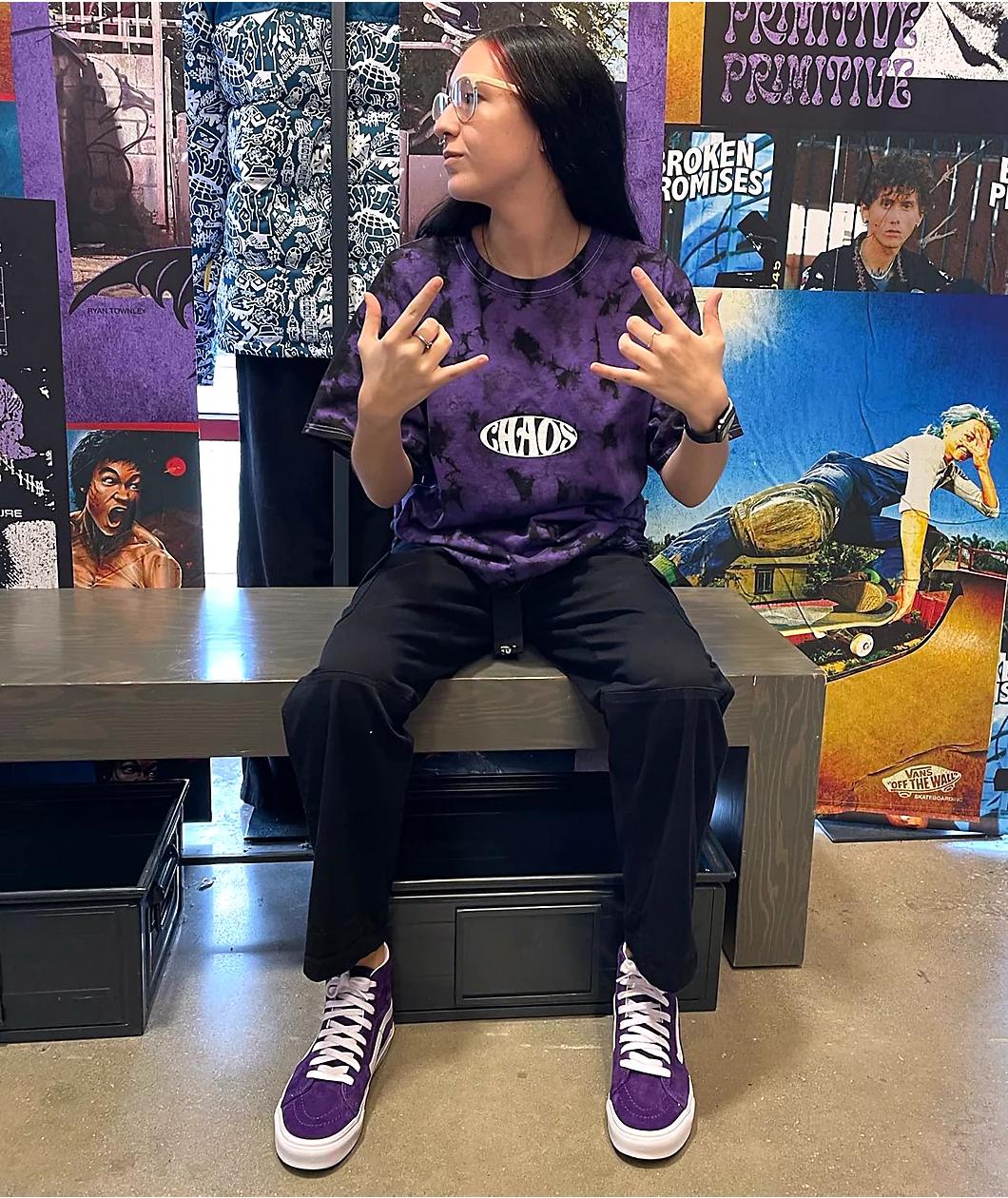 Vitriol Mayhem Black & Purple Tie Dye T-Shirt Product Image