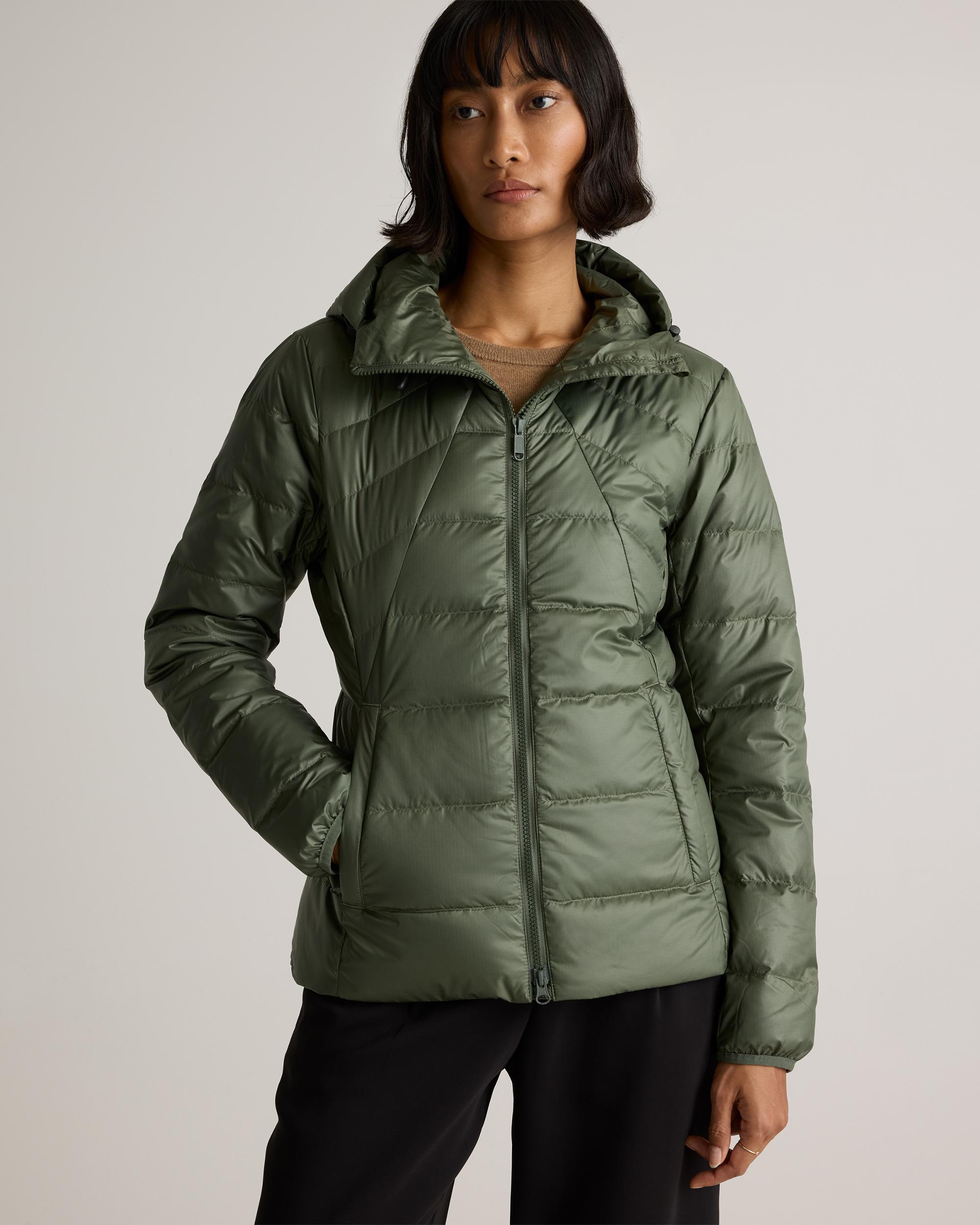 Quince | Women's Lightweight Down Packable Puffer Hooded Jacket Recycled Polyester Product Image
