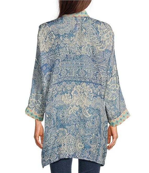 JOHNNY WAS Dolce Boho Print Long Sleeve Open-Front Flowy Kimono Jacket Product Image