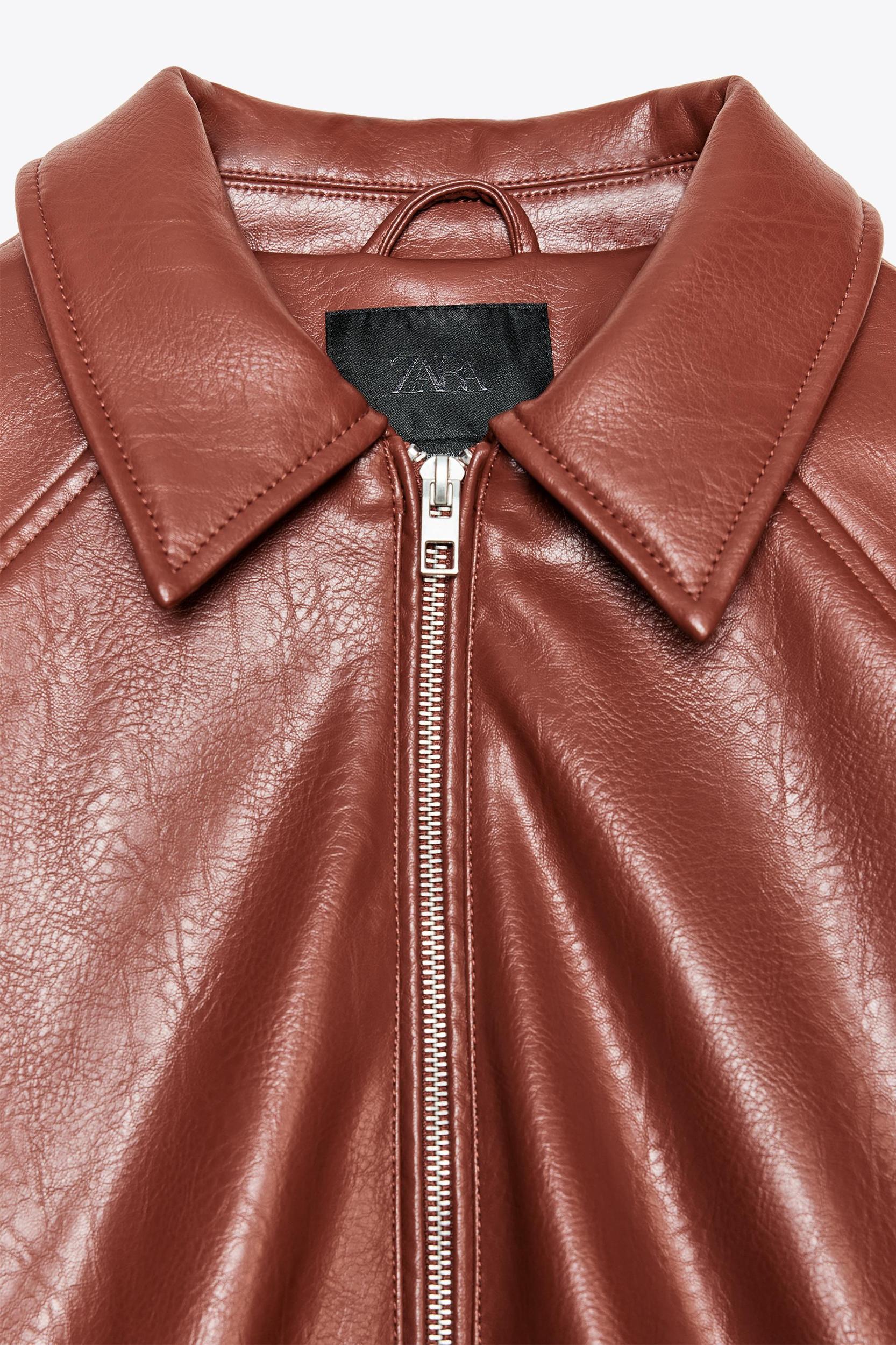 FAUX LEATHER BOMBER JACKET Product Image