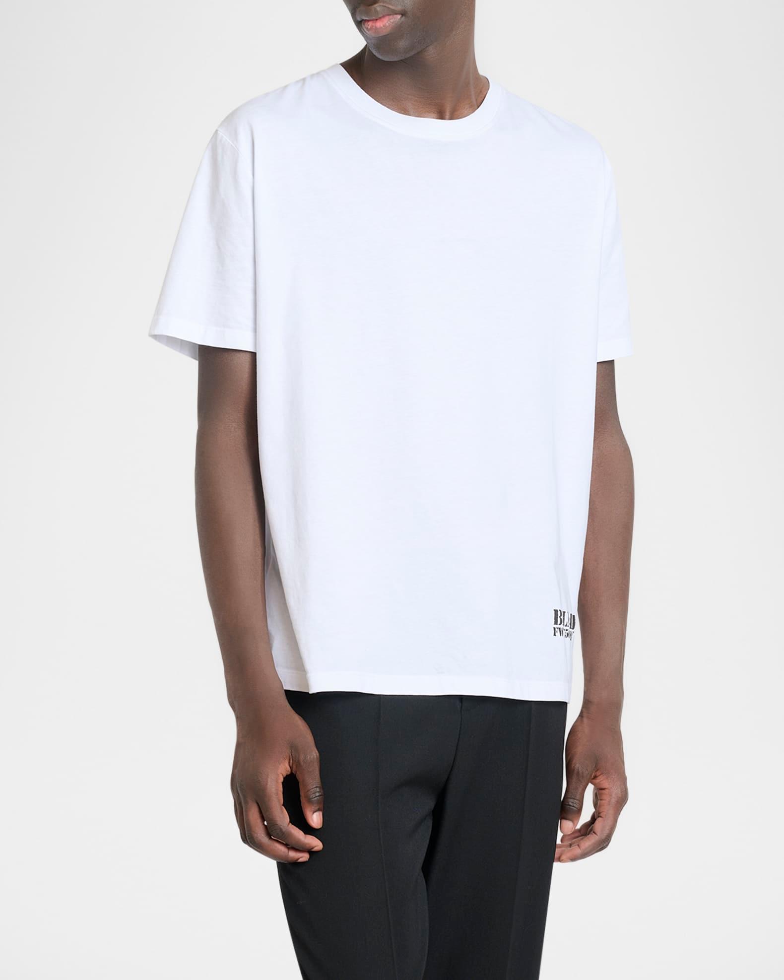 Men's Logo Stamp Cotton T-Shirt Product Image