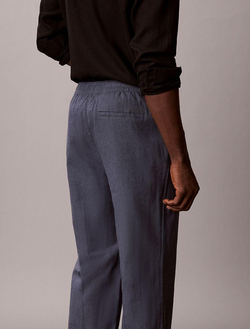 Linen Blend Pleated Pull-On Pants Product Image