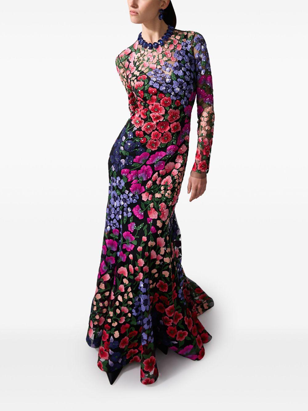 floral-embroidered tulle gown Product Image