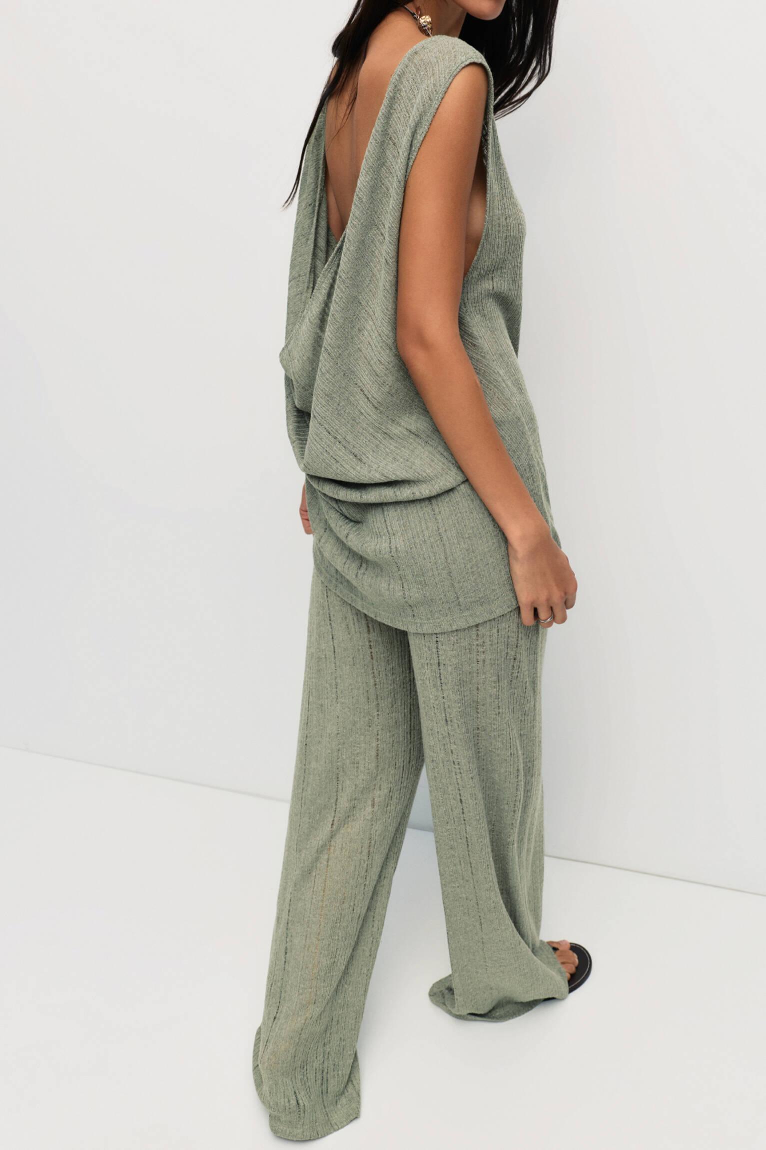 Pointelle knit trousers Product Image