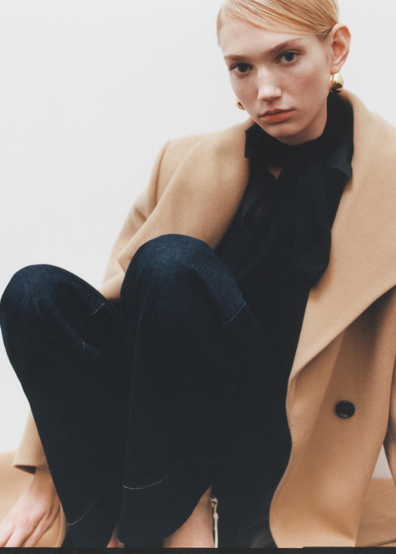 Manteco wool coat with belt - Women | MANGO USA Product Image