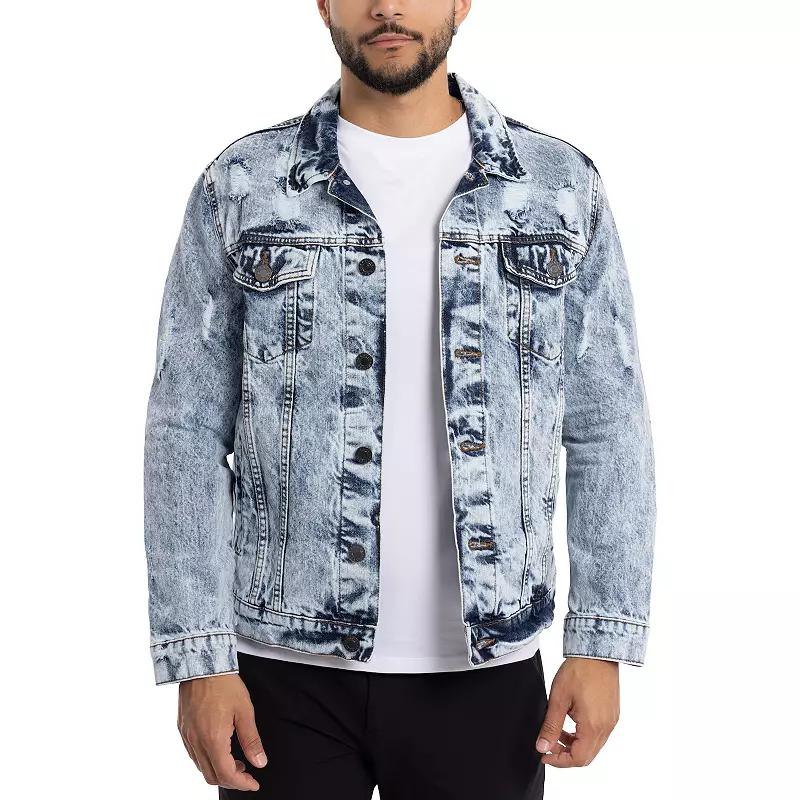 Men's Xray Washed Ripped Denim Jacket,  Product Image