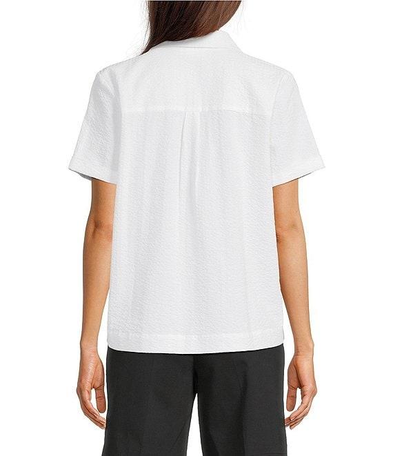 Westbound Perfect Outfit Picks Button Front Y-Neck Short Sleeve Camp Top Product Image