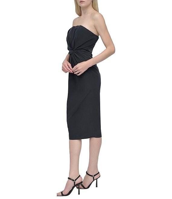 DKNY by Donna Karan Twisted Bodice Strapless Bodycon Midi Dress Product Image