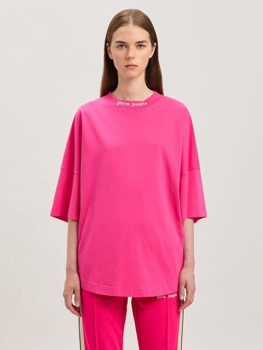 BACK CURVED LOGO LOOSE TEE FUCHSIA - SOF Product Image
