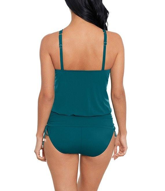 Magicsuit Susan Solid Underwire Keyhole Highneck Blouson Side Tie One Piece Convertible Swim Dress Product Image