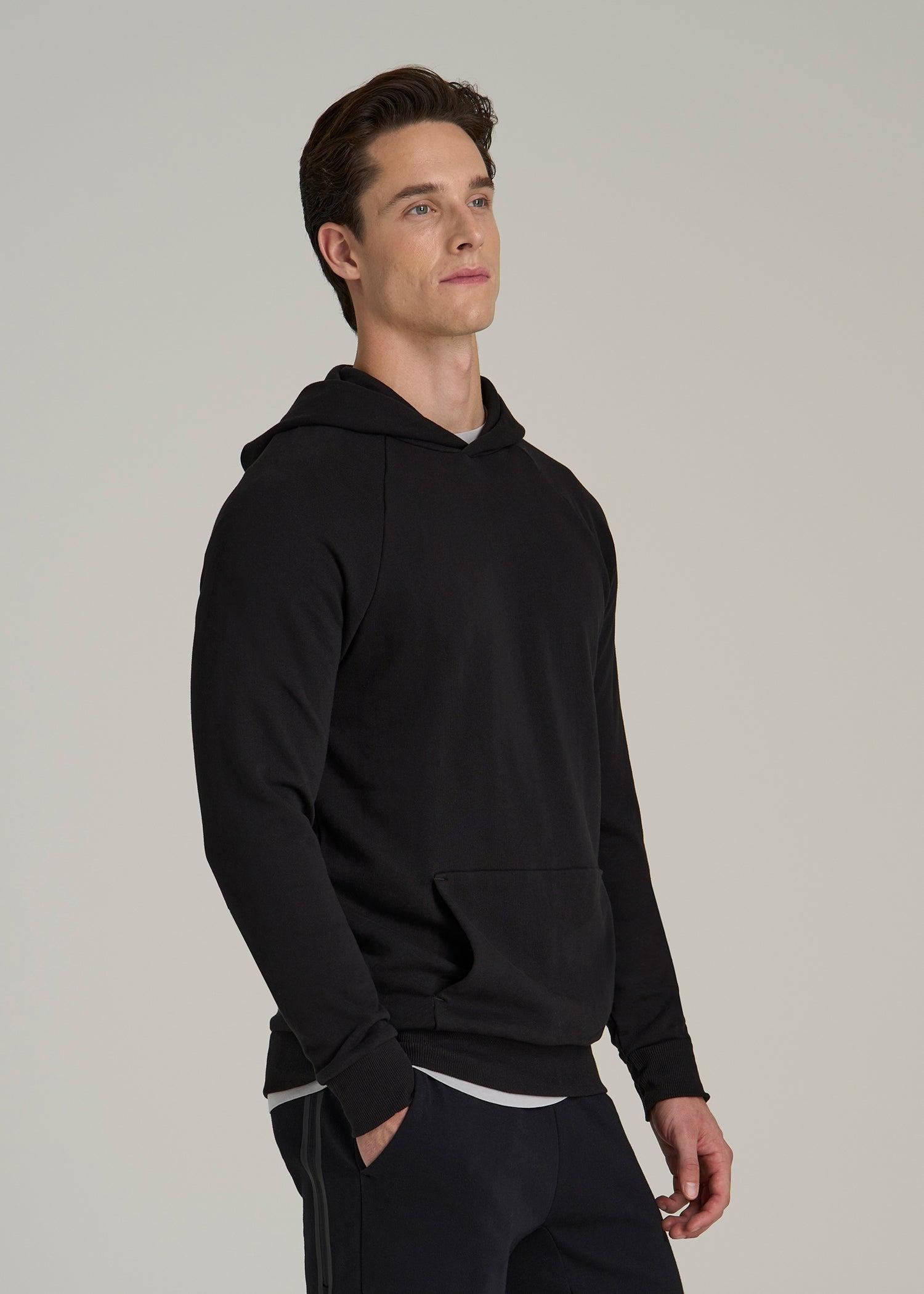 Wearever French Terry Raglan Hoodie for Tall Men in Black Male Product Image