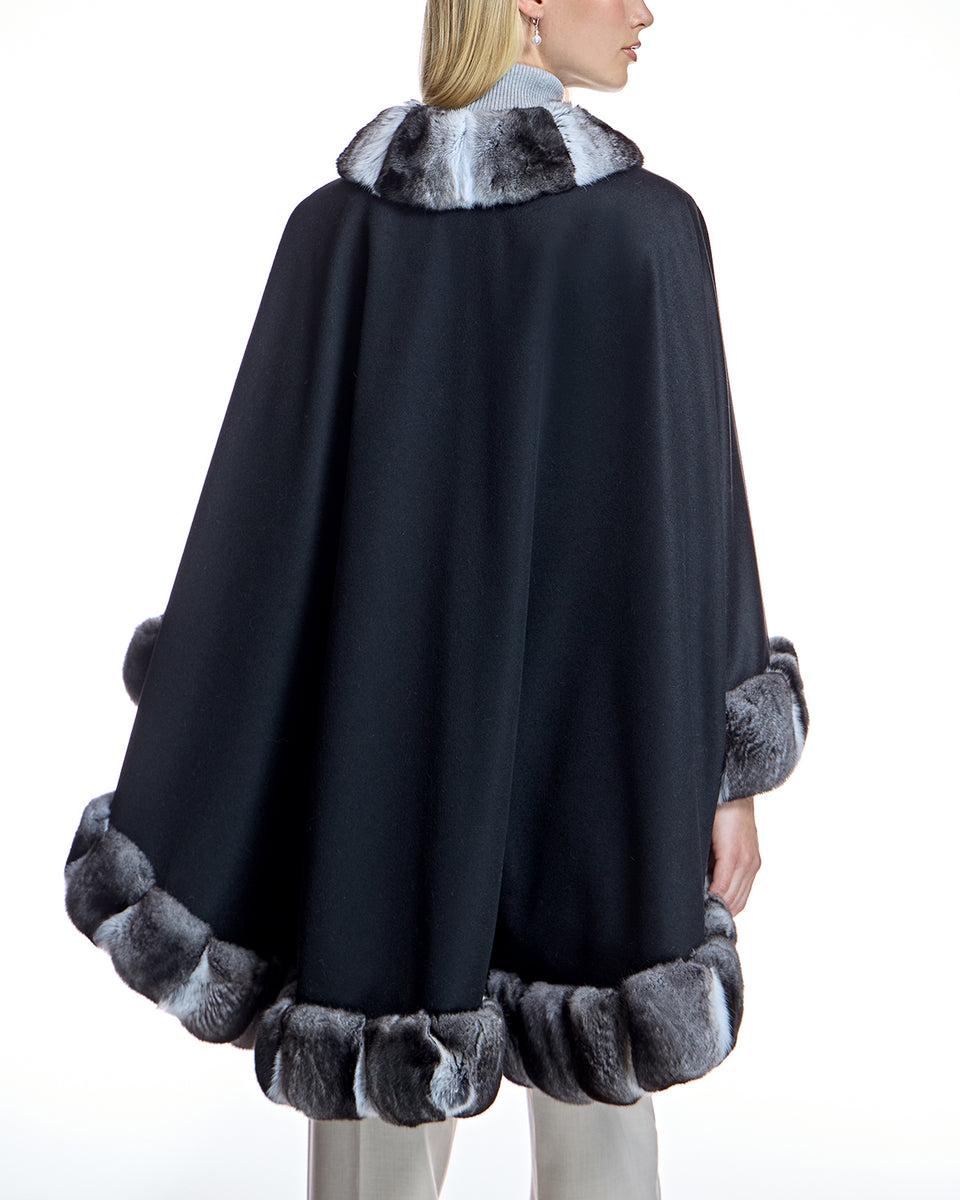 Cashmere Cape with Chinchilla Trim Product Image