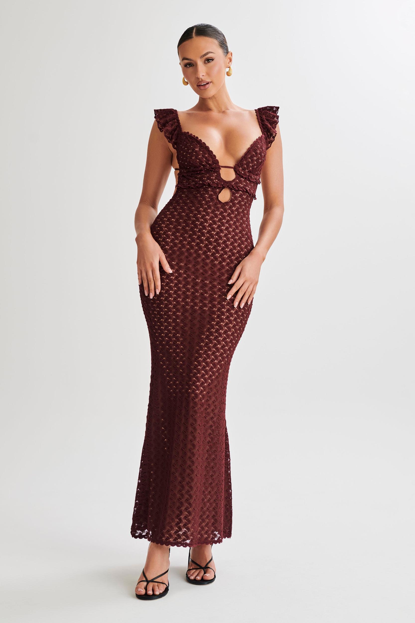 Ezra Lace Maxi Dress - Plum Product Image