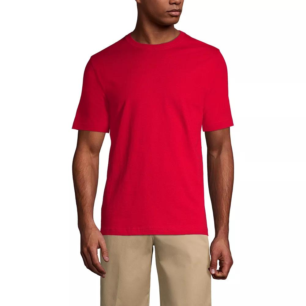 Men's Lands' End Essential Tall Short Sleeve School Uniform T-shirt, Size: Large Tall, Black Product Image