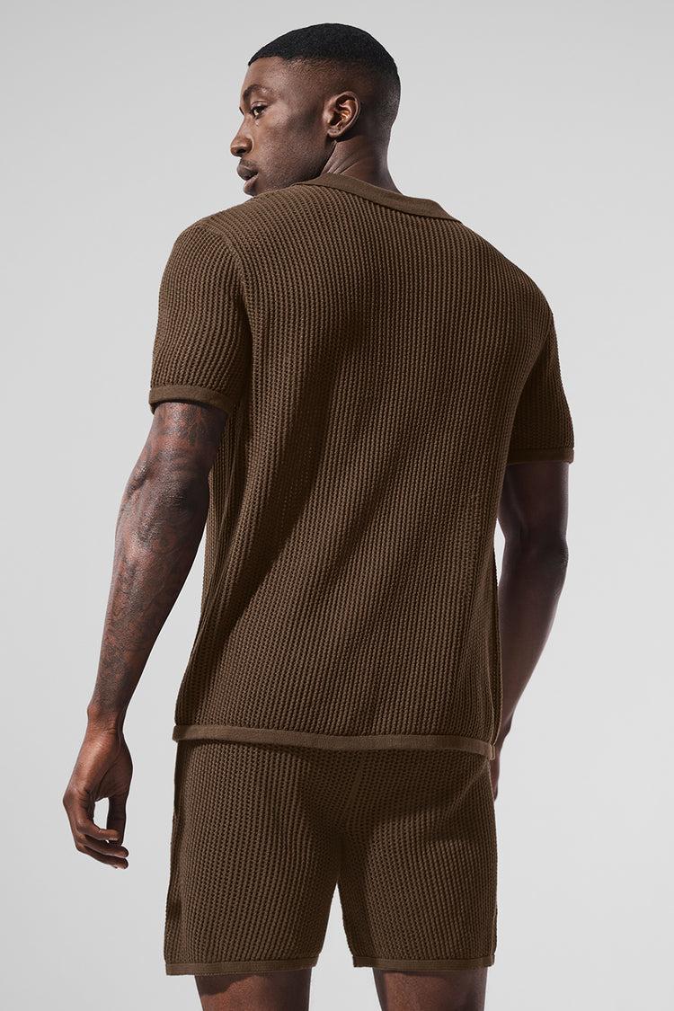 Open-Knit Polo - Espresso Male Product Image