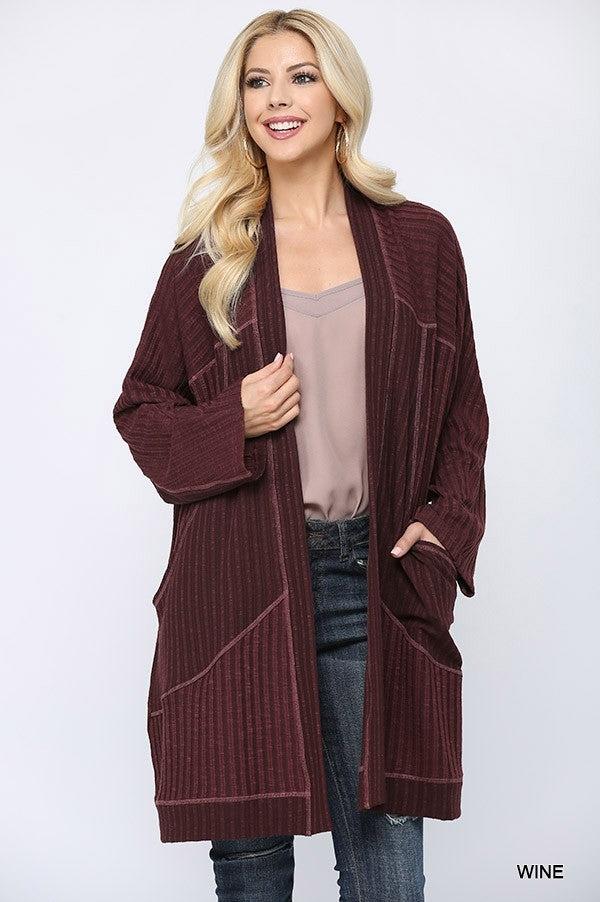 1507   Khloe Soft Rib Knit Cardigan Product Image