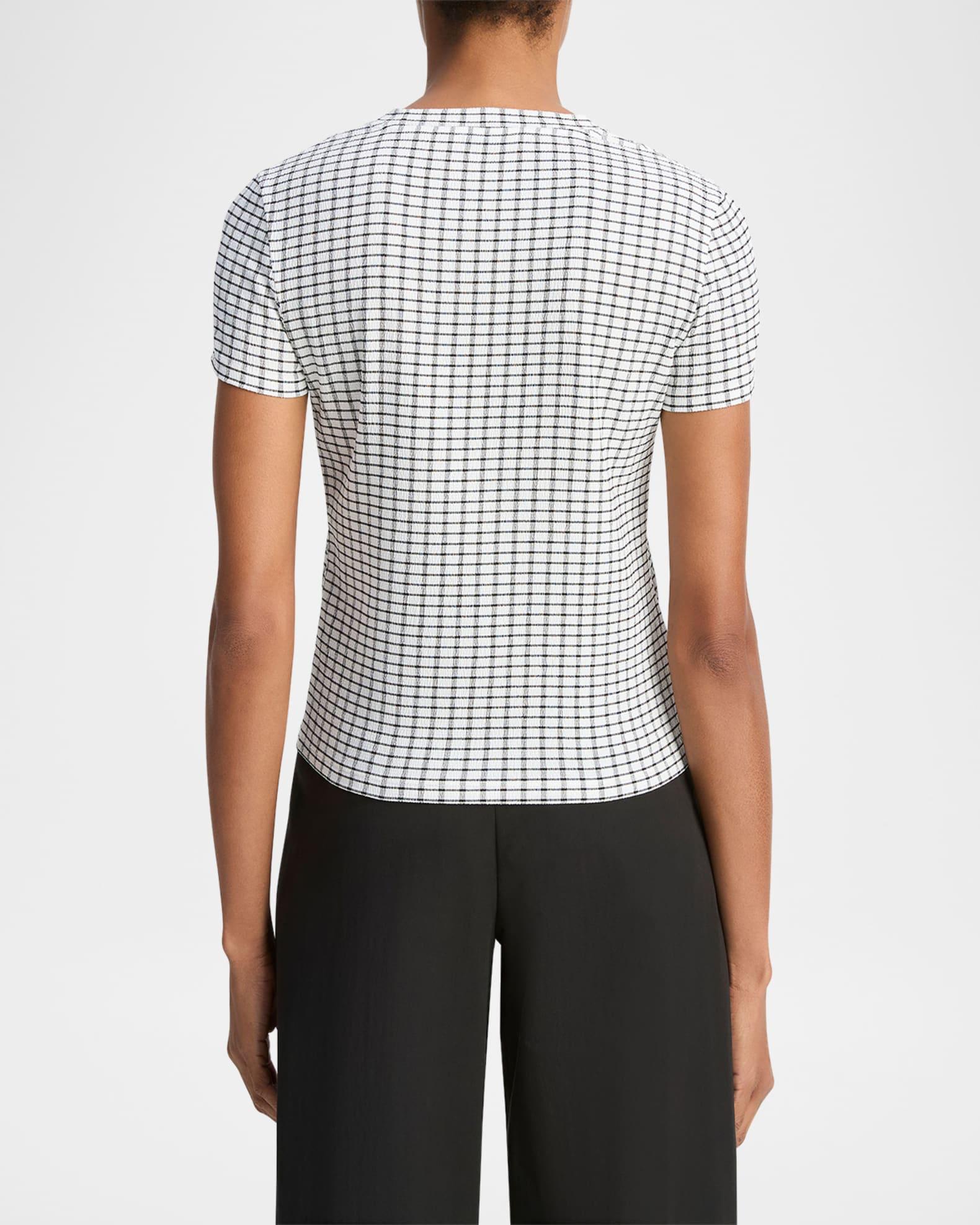 Check Short-Sleeve Crewneck Top  Product Image