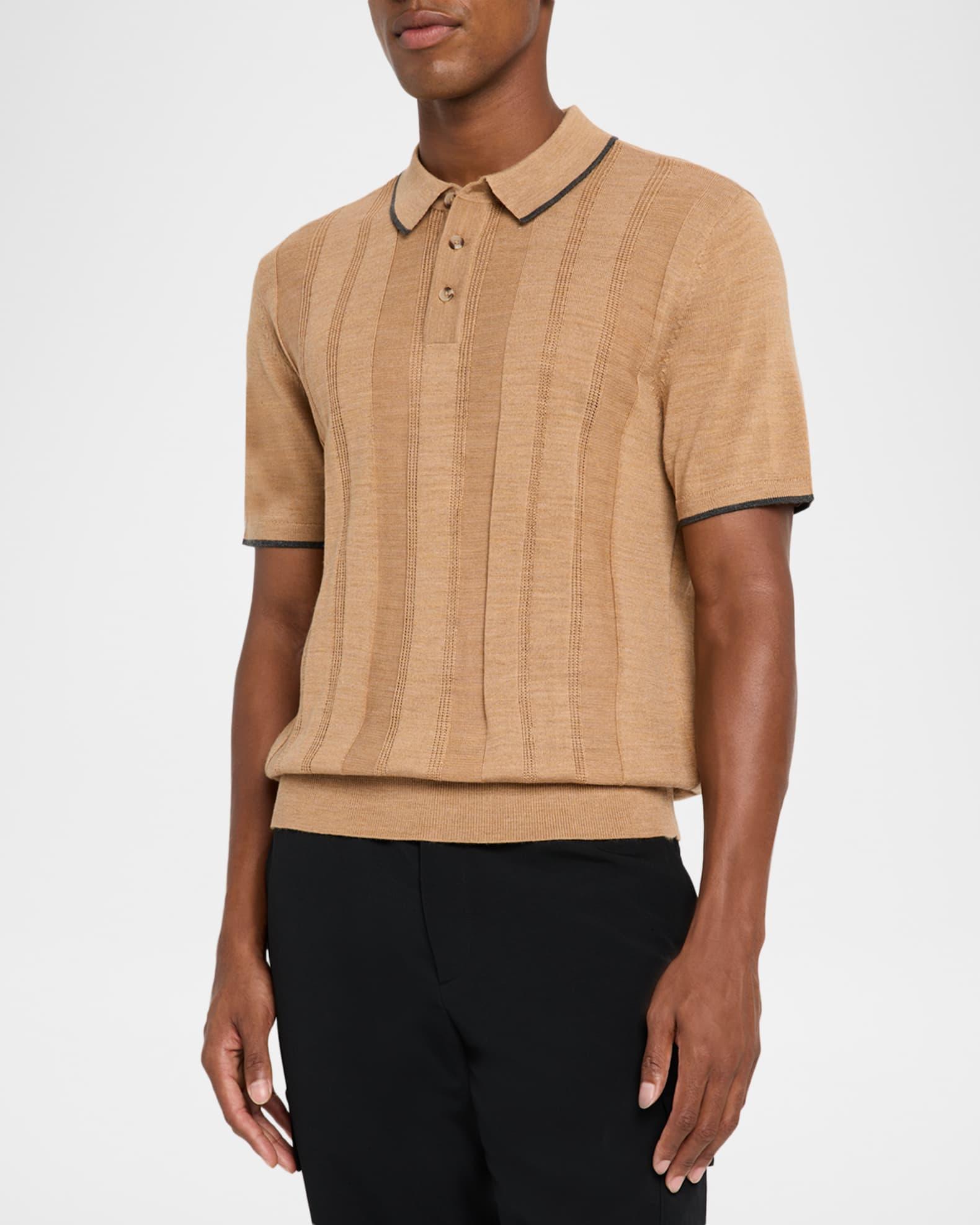 Men's Edvan Wool Knit Short-Sleeve Polo Sweater Product Image