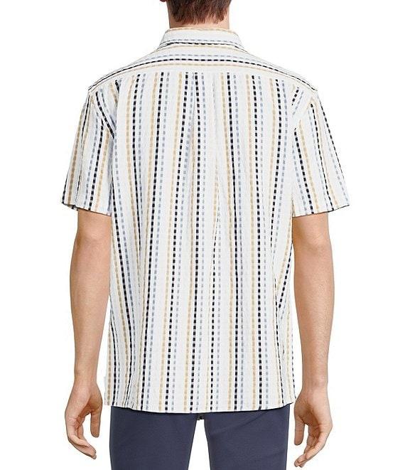 Rowm Short Sleeve Seersucker Micro Geo Print Shirt Product Image