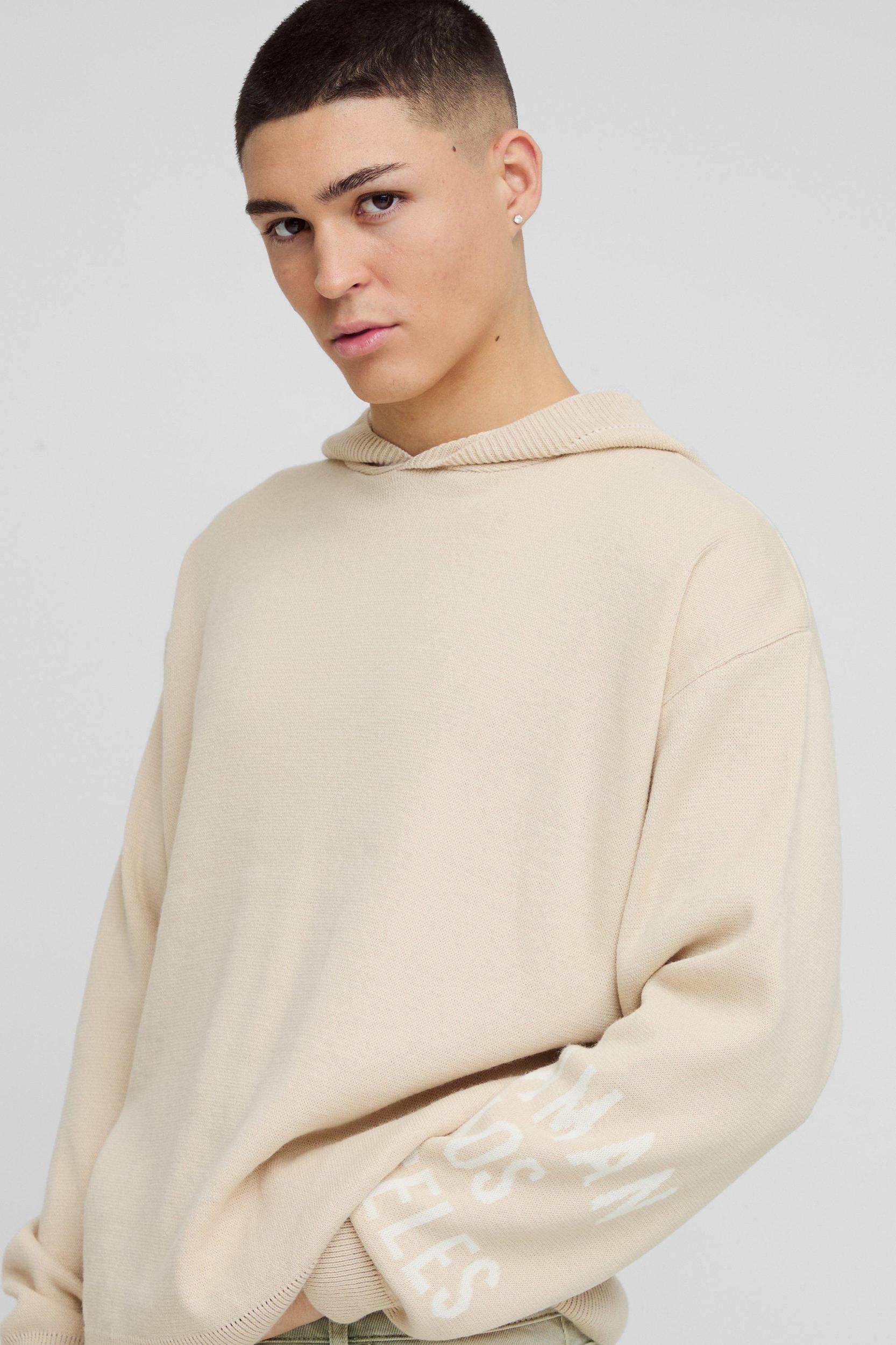 Oversized Man Knitted Hoodie | boohooMAN USA Product Image