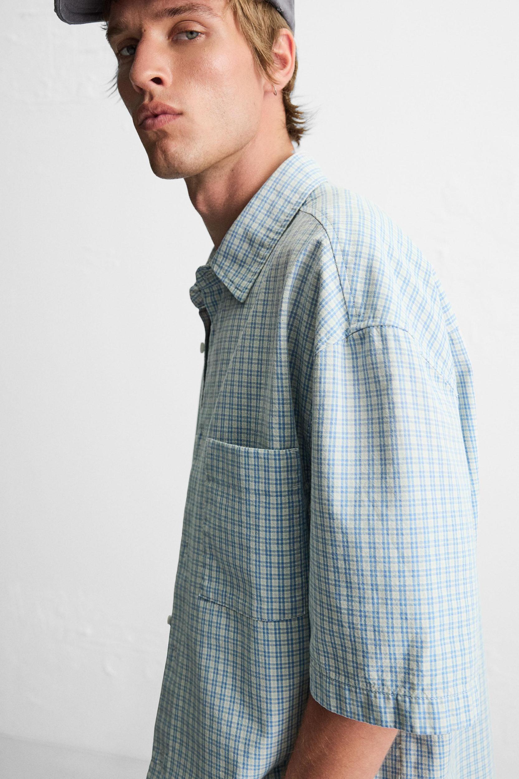 RELAXED FIT PLAID SHIRT Product Image