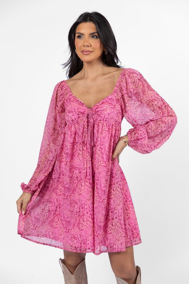 What's Next Pink Sweetheart Neckline Mini Dress FINAL SALE Product Image