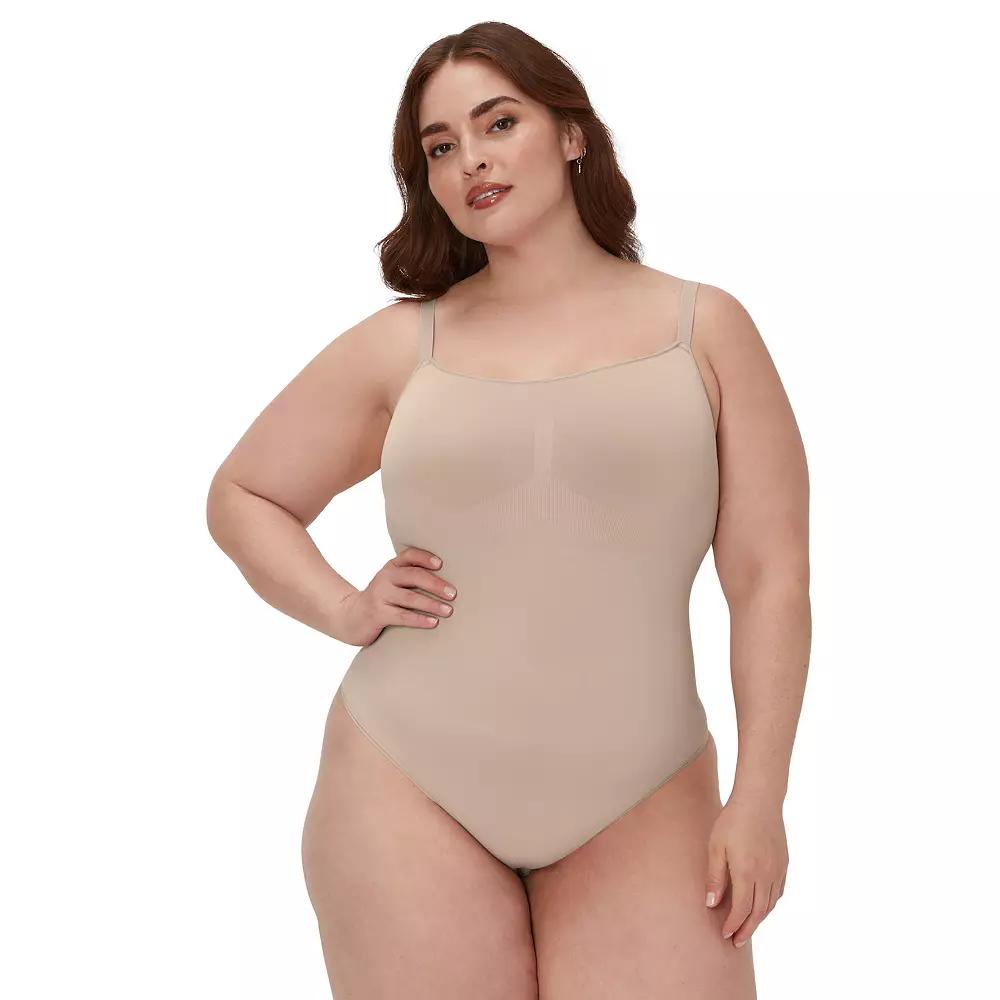 Women's Maidenform® Seamless Thong Bodysuit DMS830, Size: Medium, Evening Blush Product Image