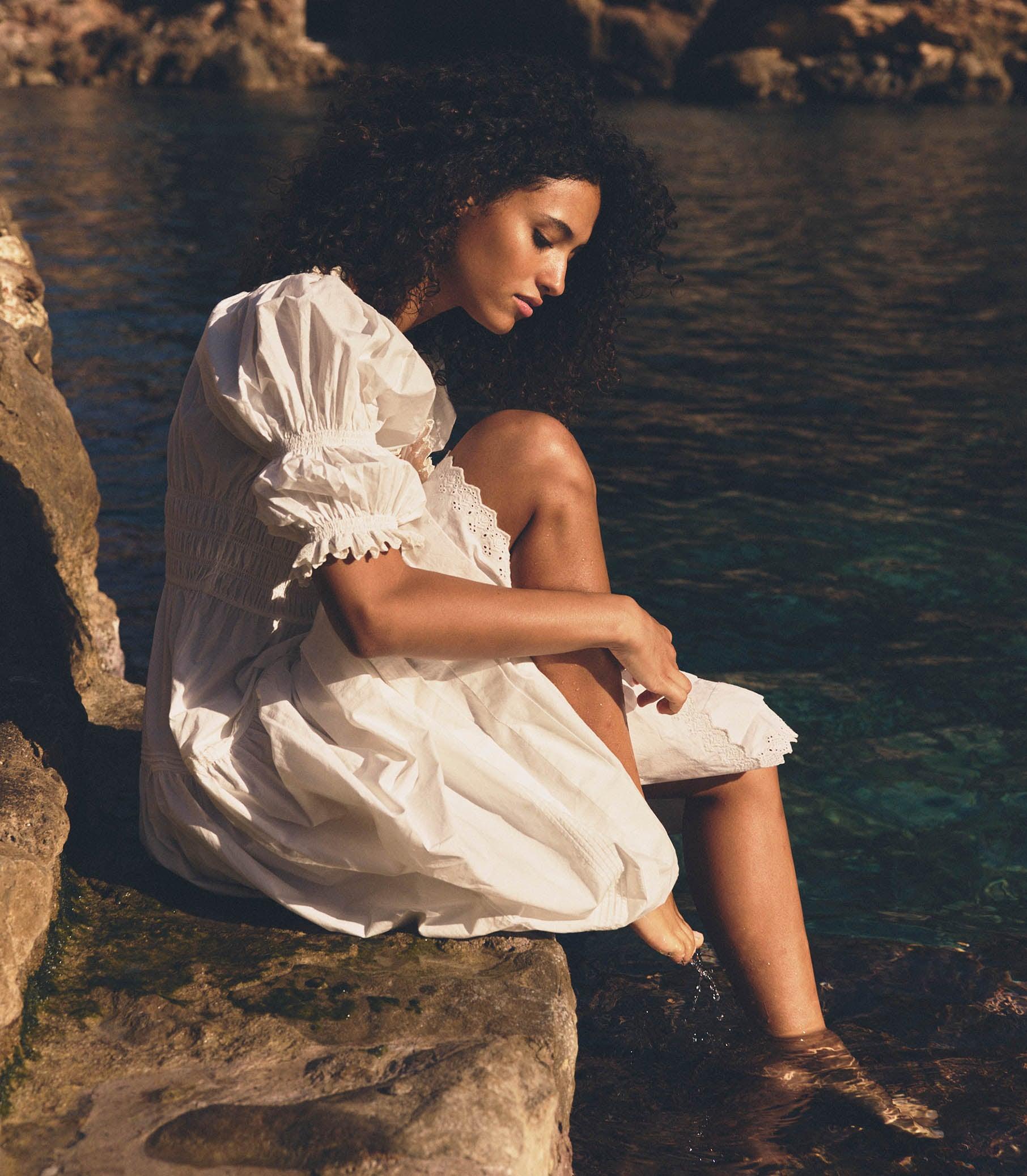 BARDOT DRESS -- POWDER Product Image