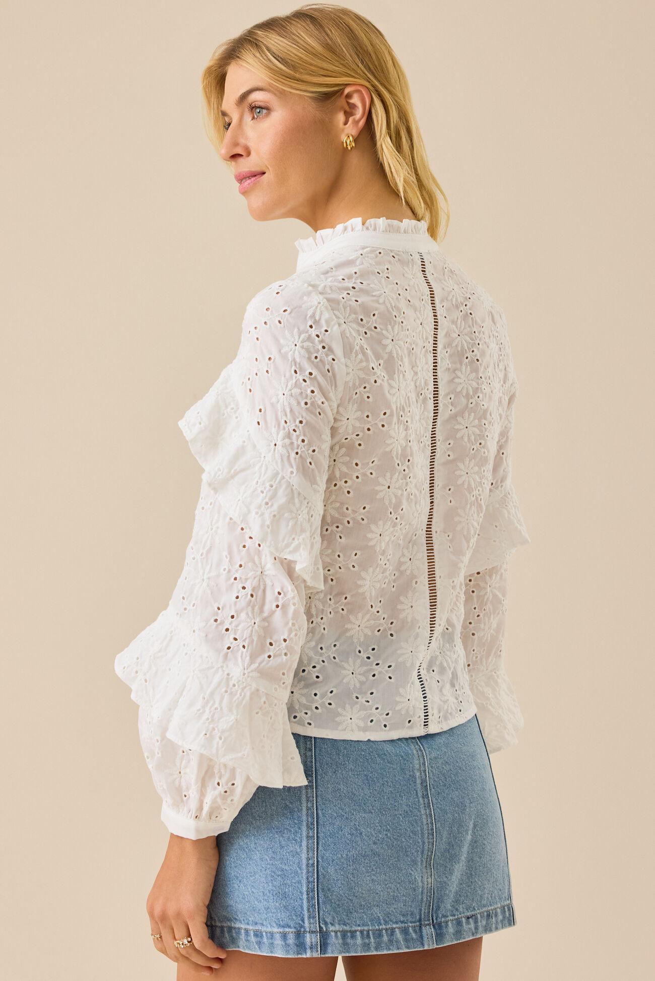 Serena Eyelet Button Up Top Product Image