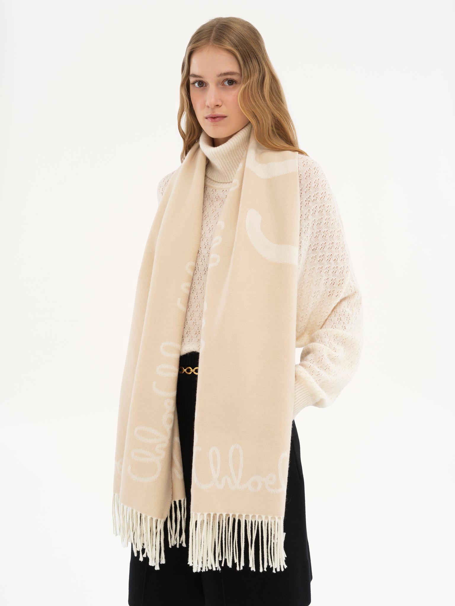 The Chloé Iconic scarf in jacquard wool Product Image