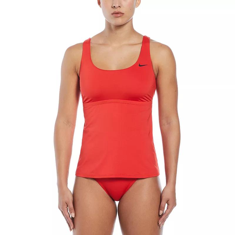 Womens Nike Essential Scoopneck Tankini Top Lt Red Product Image
