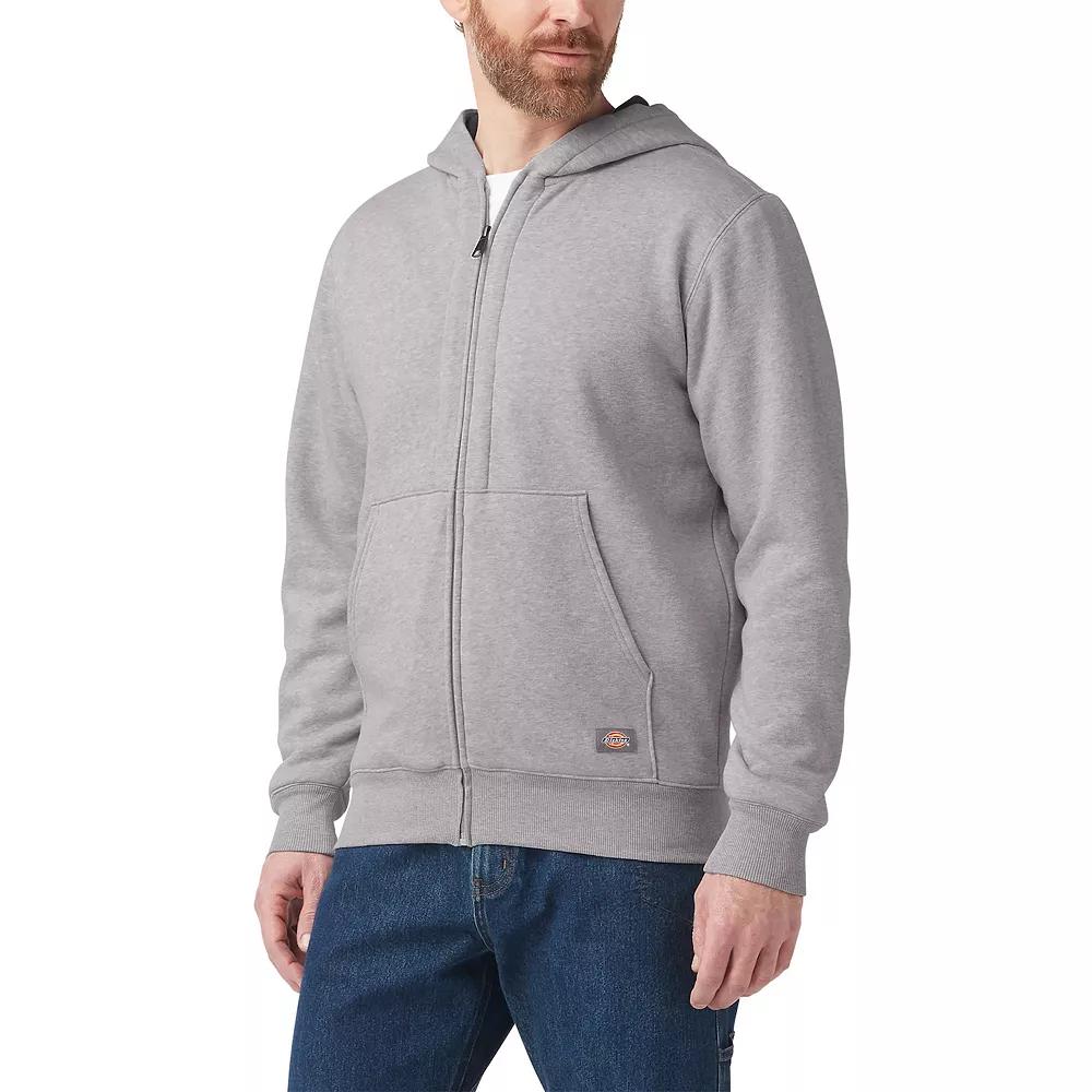 Men's Dickies Thermal Lined Full-Zip Fleece Hoodie, Size: XXL, Grey Gray Product Image