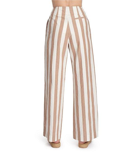 COREY LYNN CALTER Wallis Woven Stripe Print High Rise Pant Product Image