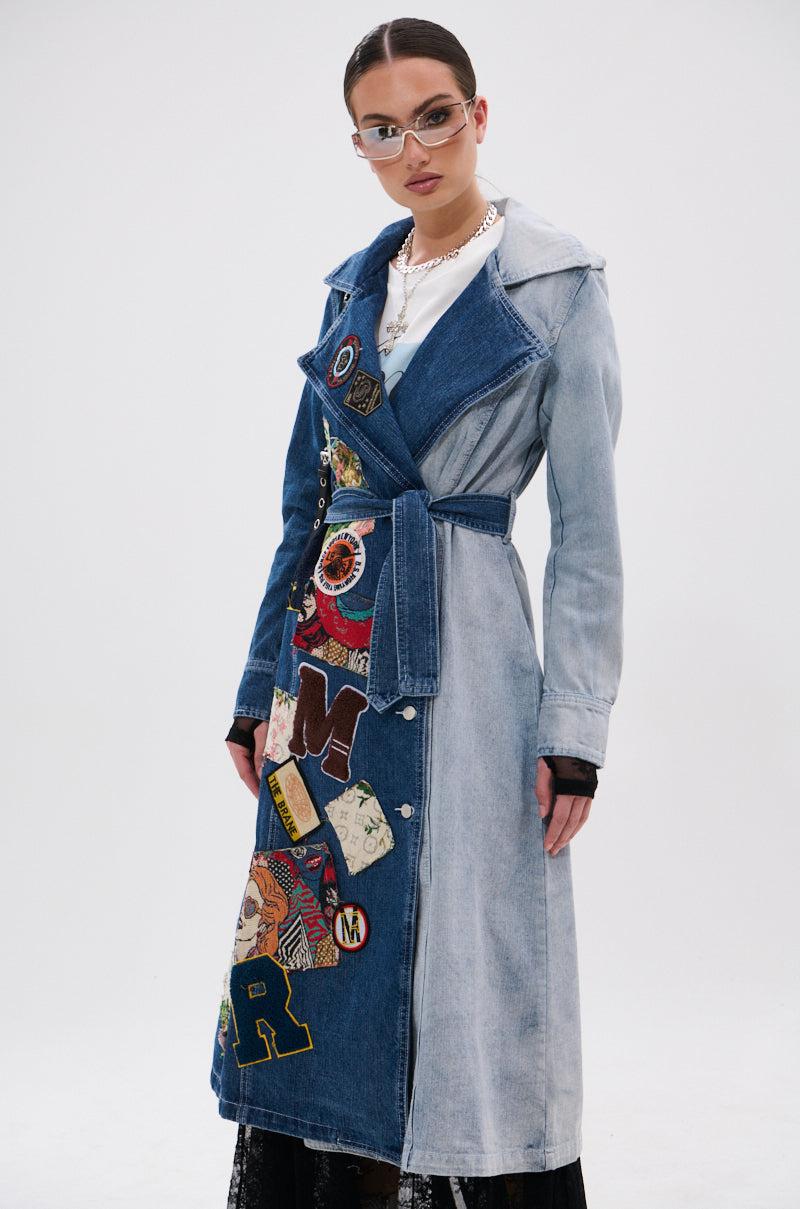 MILA PATCH DENIM TRENCH Product Image