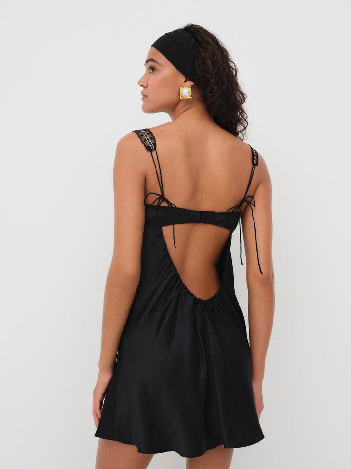 Loretta Slip Dress — Black Product Image