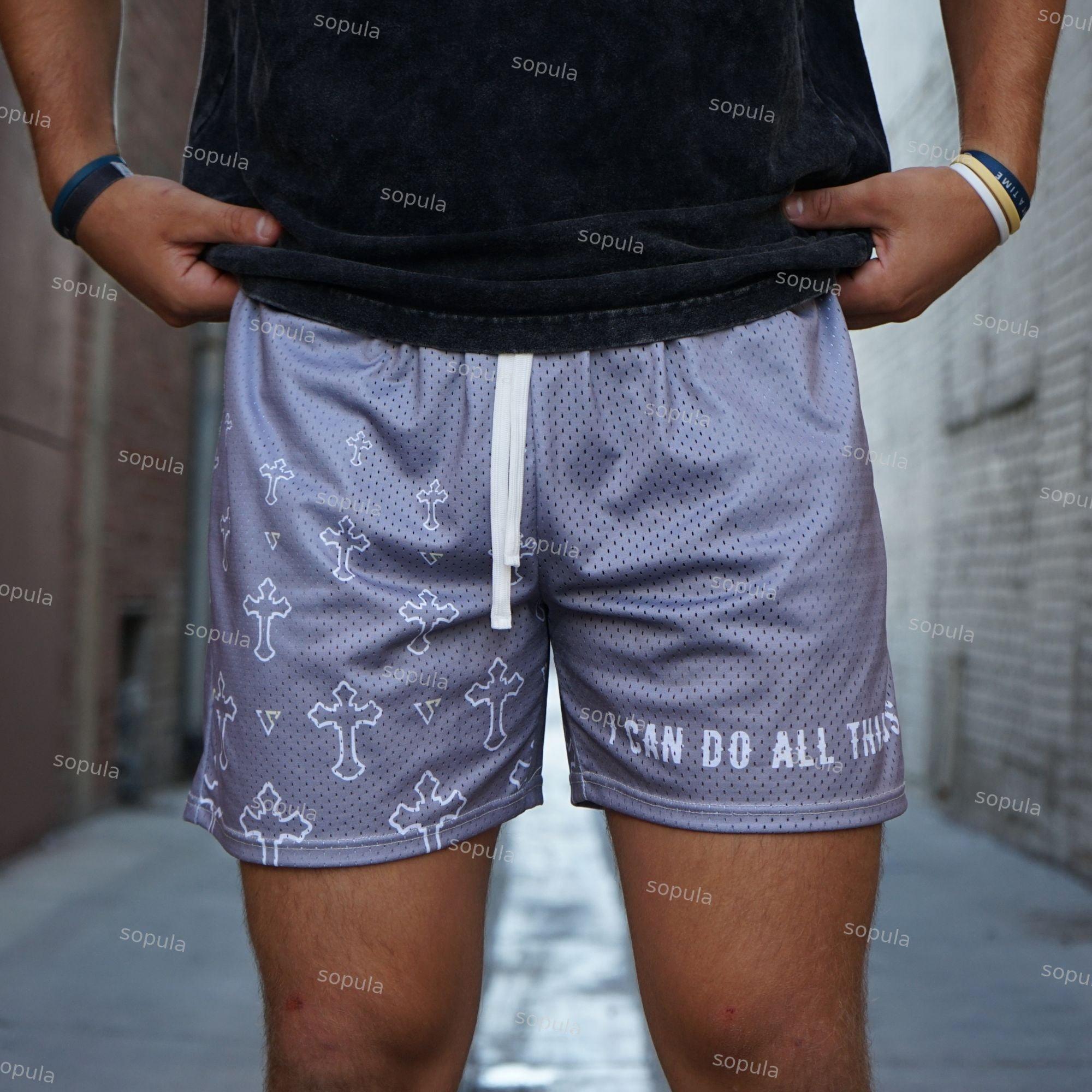 Sopula I Can Do All Things Printed Drawstring Mesh Shorts Product Image