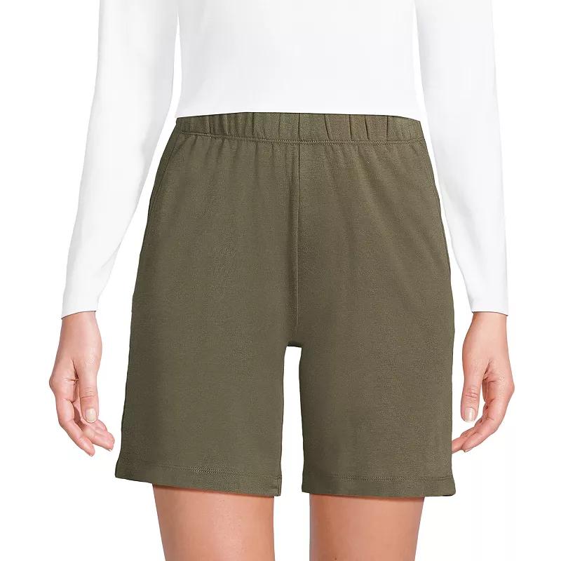 Petite Lands' End Sport Knit Pull-On Shorts, Women's, Size: Large Petite, Lily  Green Product Image